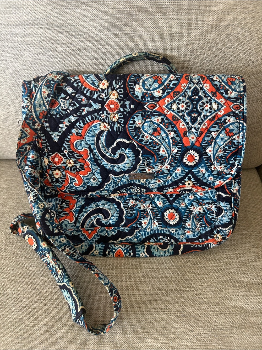 Vera Bradley Navy Multi Paisley Quilted Backpack Bag